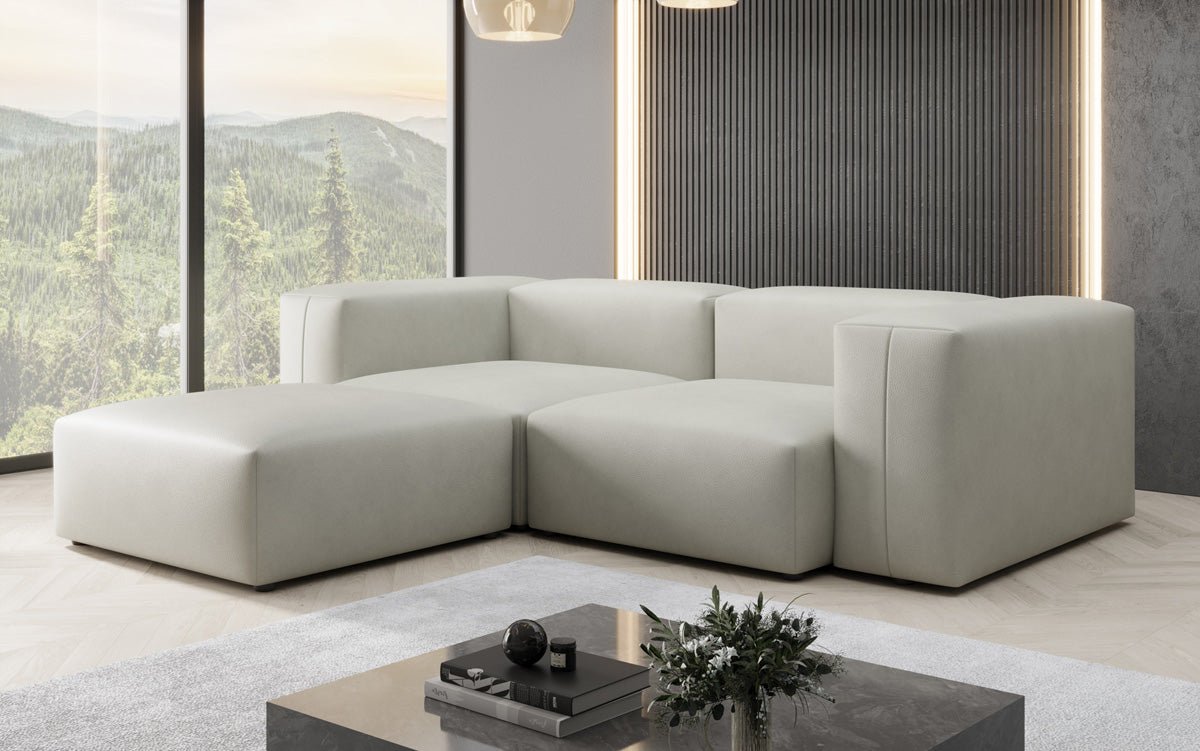 Designer L Sofa Snug Mini in Genuine Leather