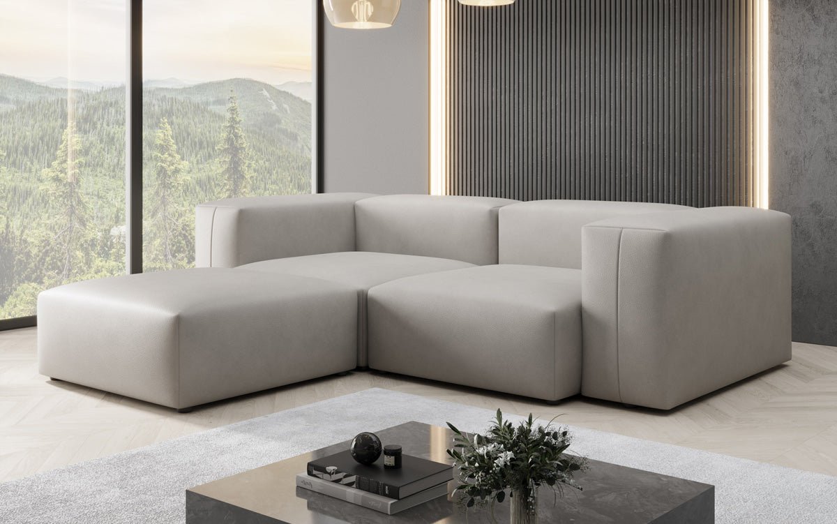 Designer L Sofa Snug Mini in Genuine Leather