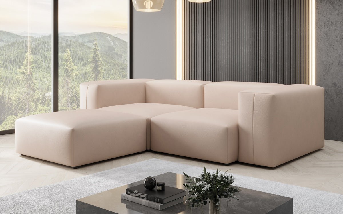 Designer L Sofa Snug Mini in Genuine Leather