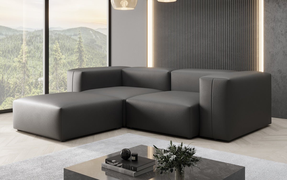 Designer L Sofa Snug Mini in Genuine Leather