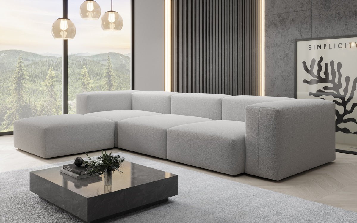 Designer L Sofa Snug in Bouclé