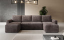 Designer Sofa Melva U with sleeping and folding function in corduroy