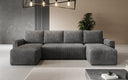 Designer Sofa Melva U with sleeping and folding function in corduroy