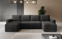 Designer Sofa Melva U with sleeping and folding function in corduroy