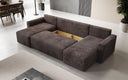 Designer Sofa Melva U with sleeping and folding function in corduroy