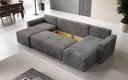 Designer Sofa Melva U with sleeping and folding function in corduroy