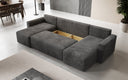 Designer Sofa Melva U with sleeping and folding function in corduroy