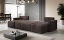 Designer Sofa Melva U with sleeping and folding function in corduroy