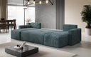 Designer Sofa Melva U with sleeping and folding function in corduroy