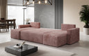 Designer Sofa Melva U with sleeping and folding function in corduroy