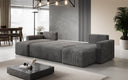 Designer Sofa Melva U with sleeping and folding function in corduroy