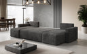 Designer Sofa Melva U with sleeping and folding function in corduroy