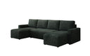 Designer Sofa Melva U with sleeping and folding function in corduroy