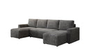 Designer Sofa Melva U with sleeping and folding function in corduroy