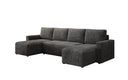 Designer Sofa Melva U with sleeping and folding function in corduroy