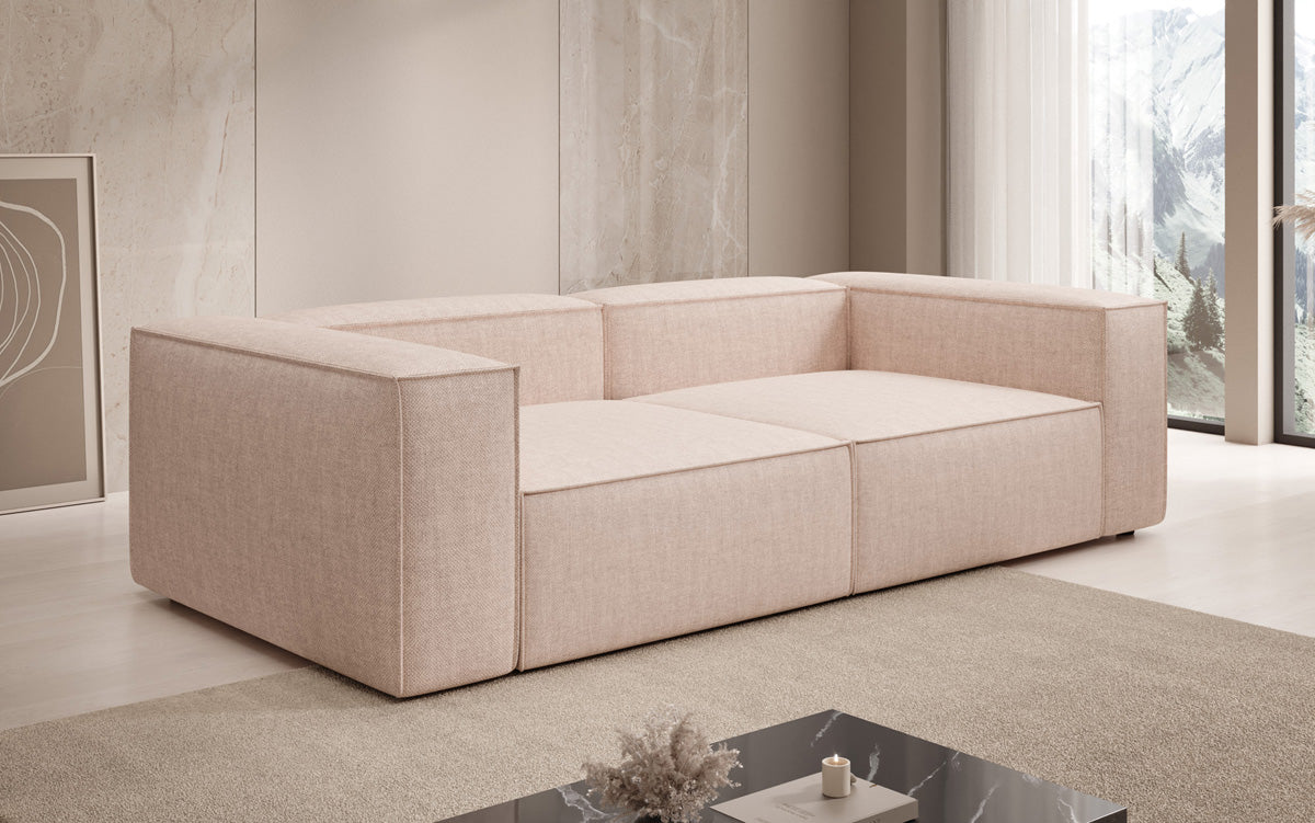 Designer sofa Lesley 3-seater in linen look