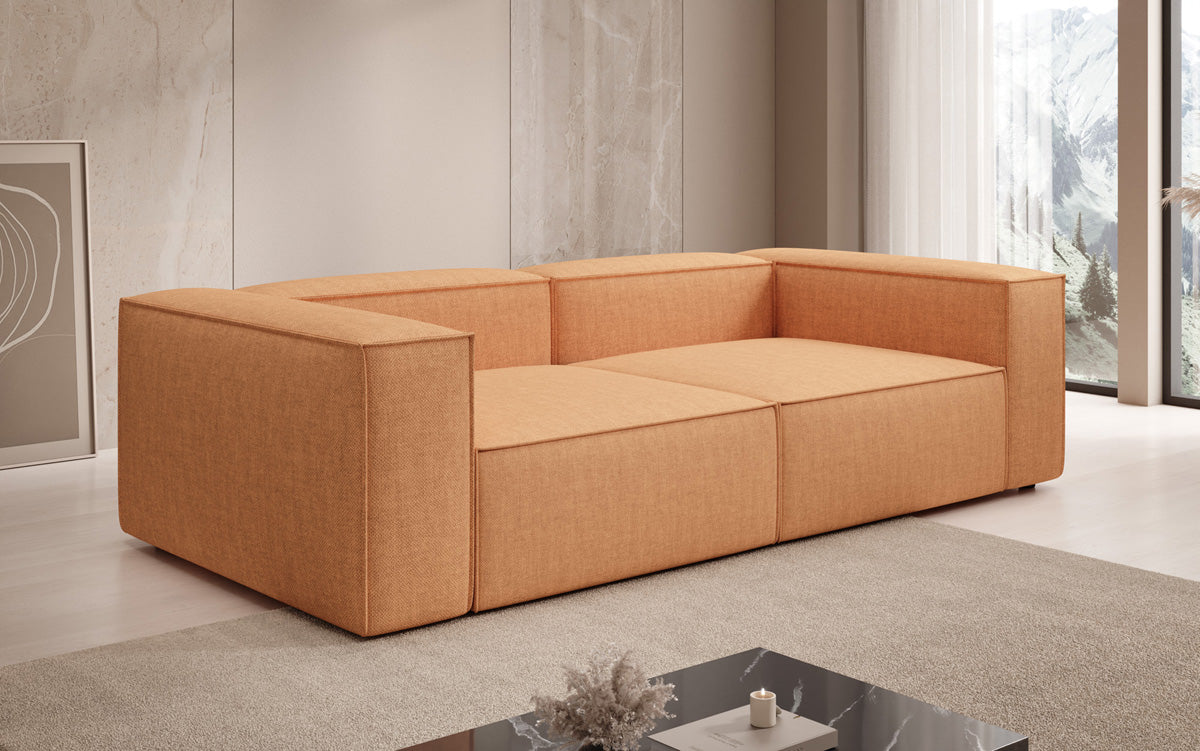 Designer sofa Lesley 3-seater in linen look