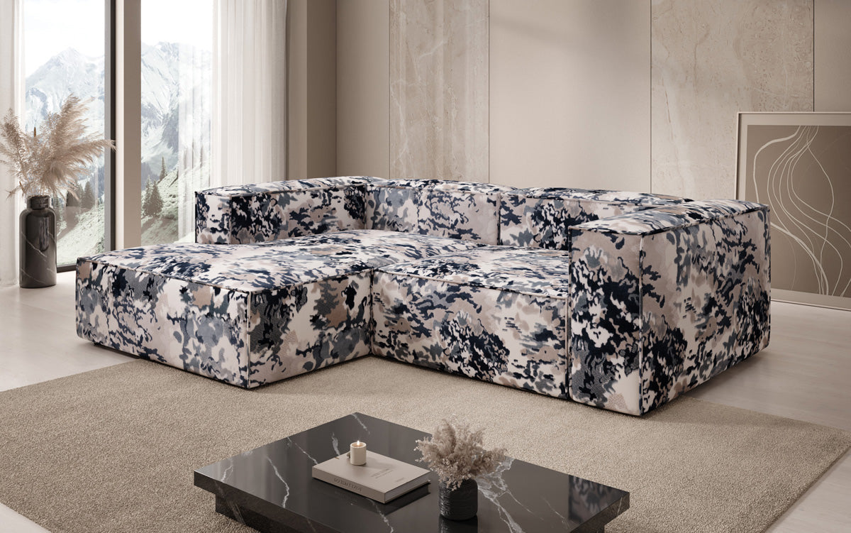 Designer Ecksofa Lesley Mini - Jacquard mit Aquarell-Muster