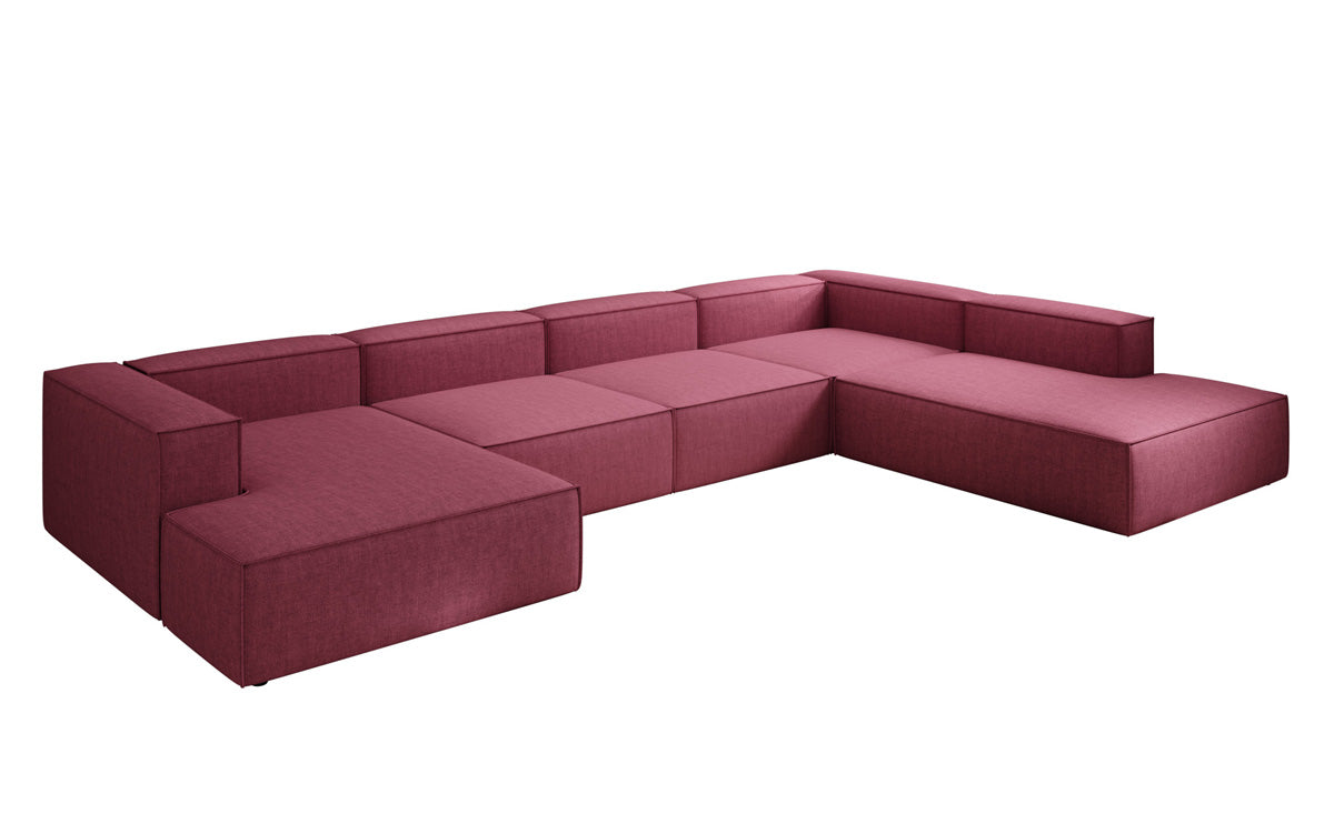 Designer sofa Lesley U XXL in linen look