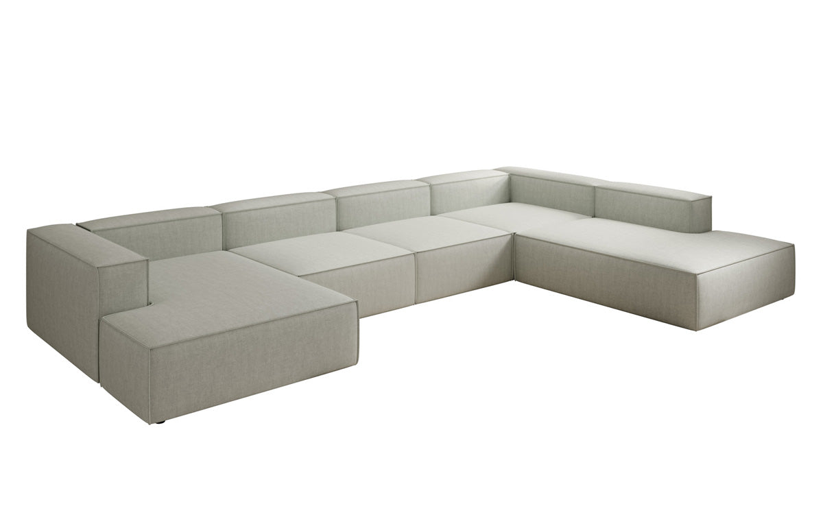 Designer sofa Lesley U XXL in linen look