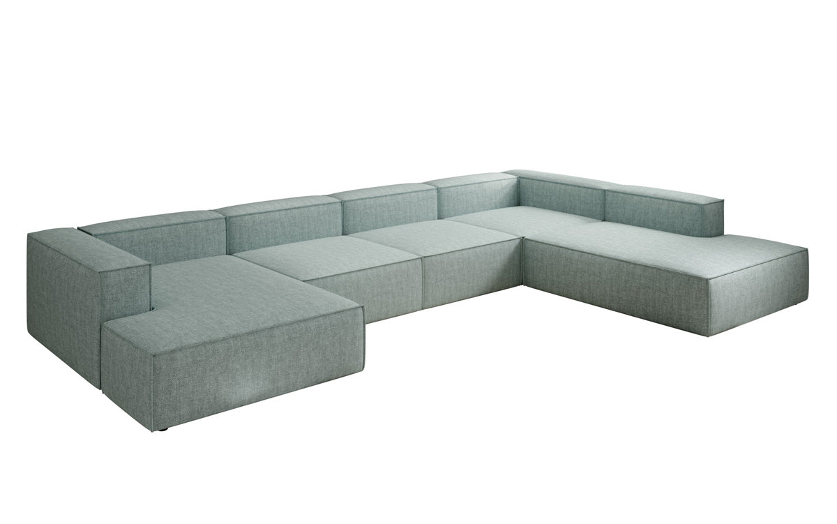 Designer sofa Lesley U XXL in linen look