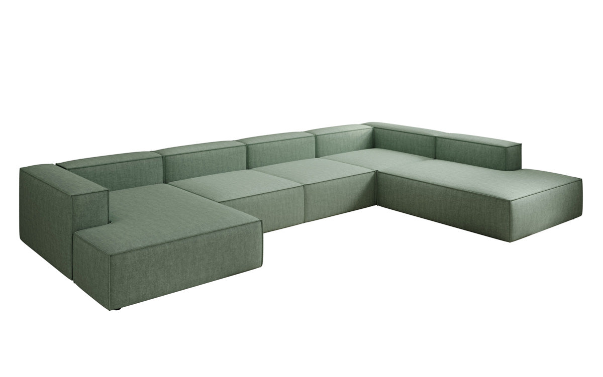 Designer sofa Lesley U XXL in linen look