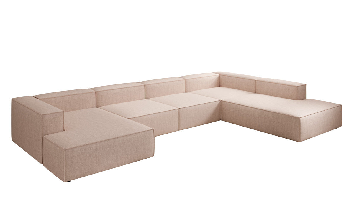Designer sofa Lesley U XXL in linen look