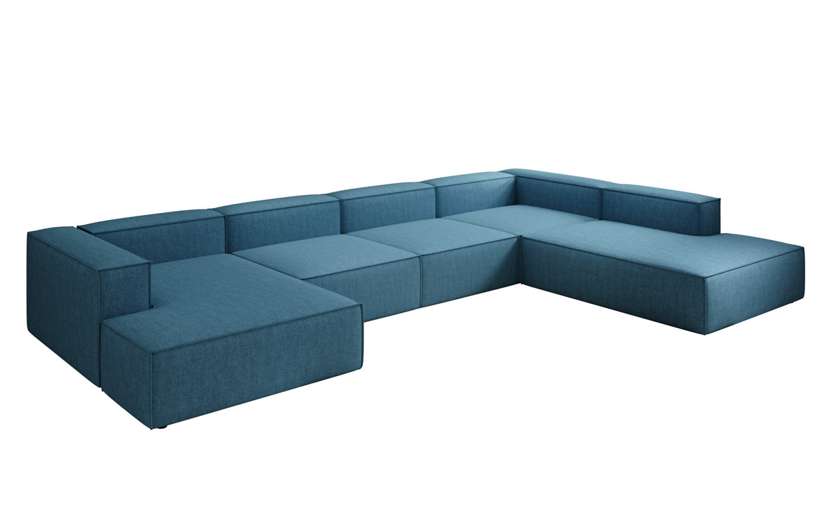 Designer sofa Lesley U XXL in linen look