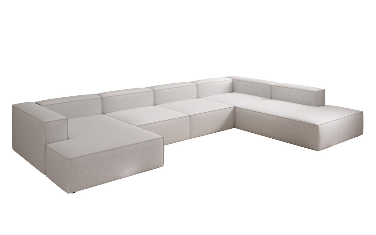 Designer sofa Lesley U XXL in linen look
