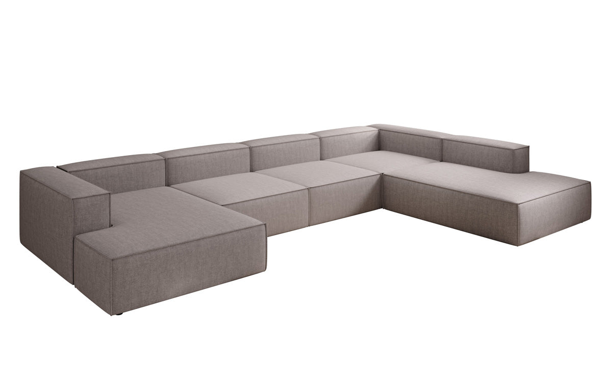 Designer sofa Lesley U XXL in linen look