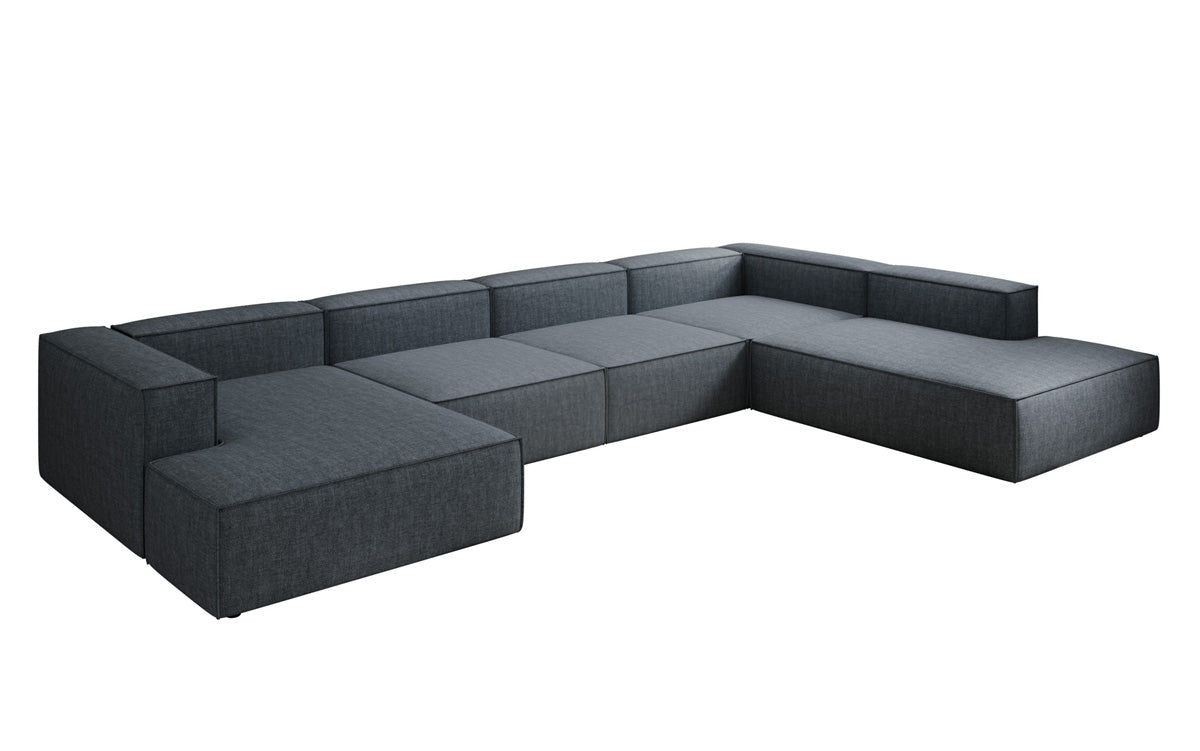 Designer sofa Lesley U XXL in linen look