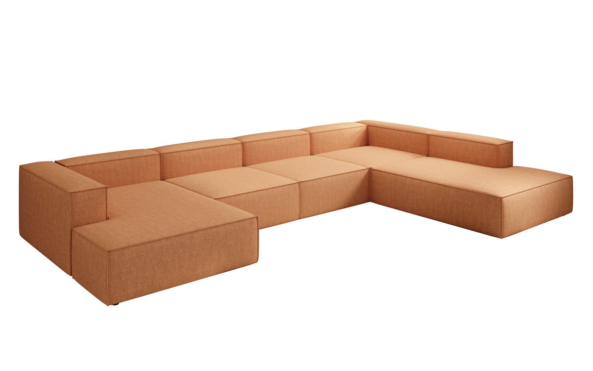 Designer sofa Lesley U XXL in linen look