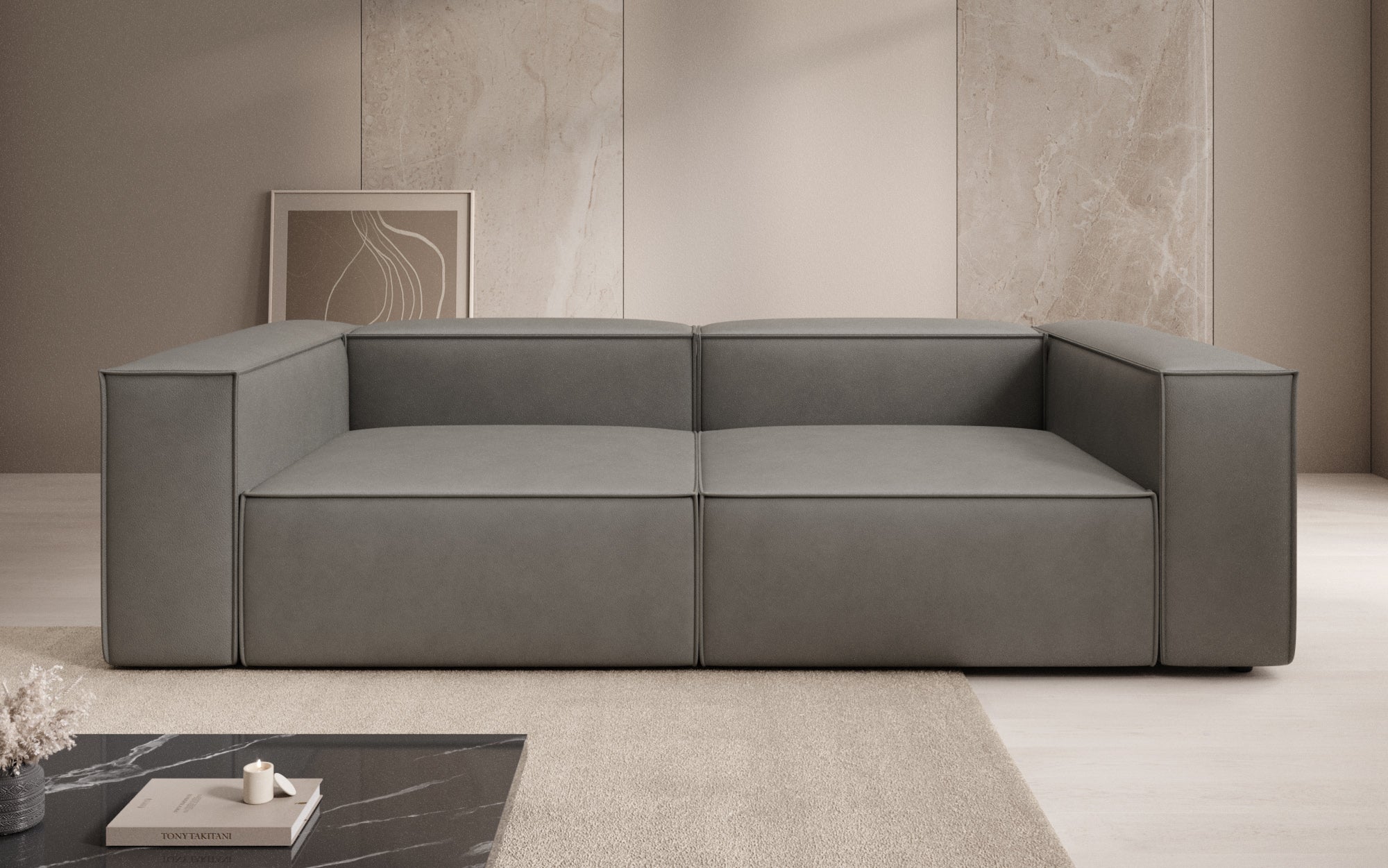 Designer Sofa Lesley 3-Seater in Genuine Leather