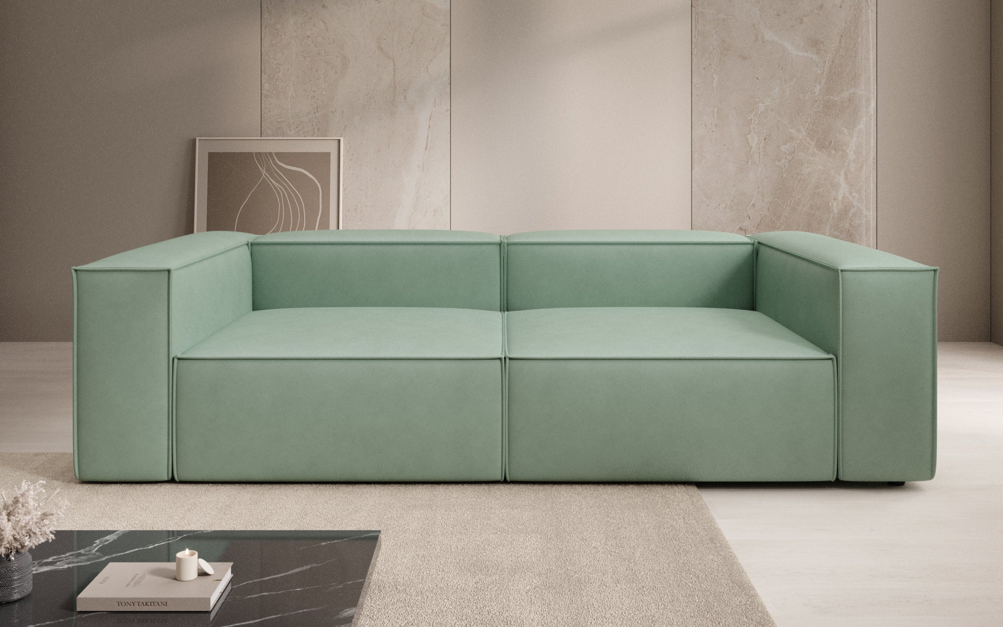 Designer Sofa Lesley 3-Seater in Genuine Leather