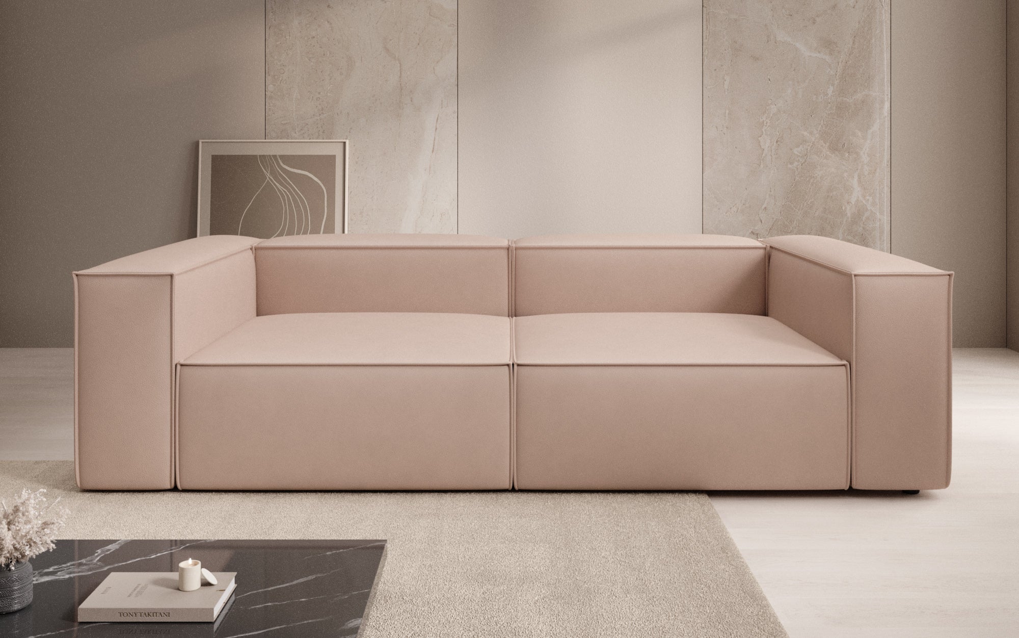 Designer Sofa Lesley 3-Seater in Genuine Leather