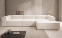 Designer corner sofa Lesley in textured fabric