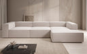 Designer corner sofa Lesley in textured fabric