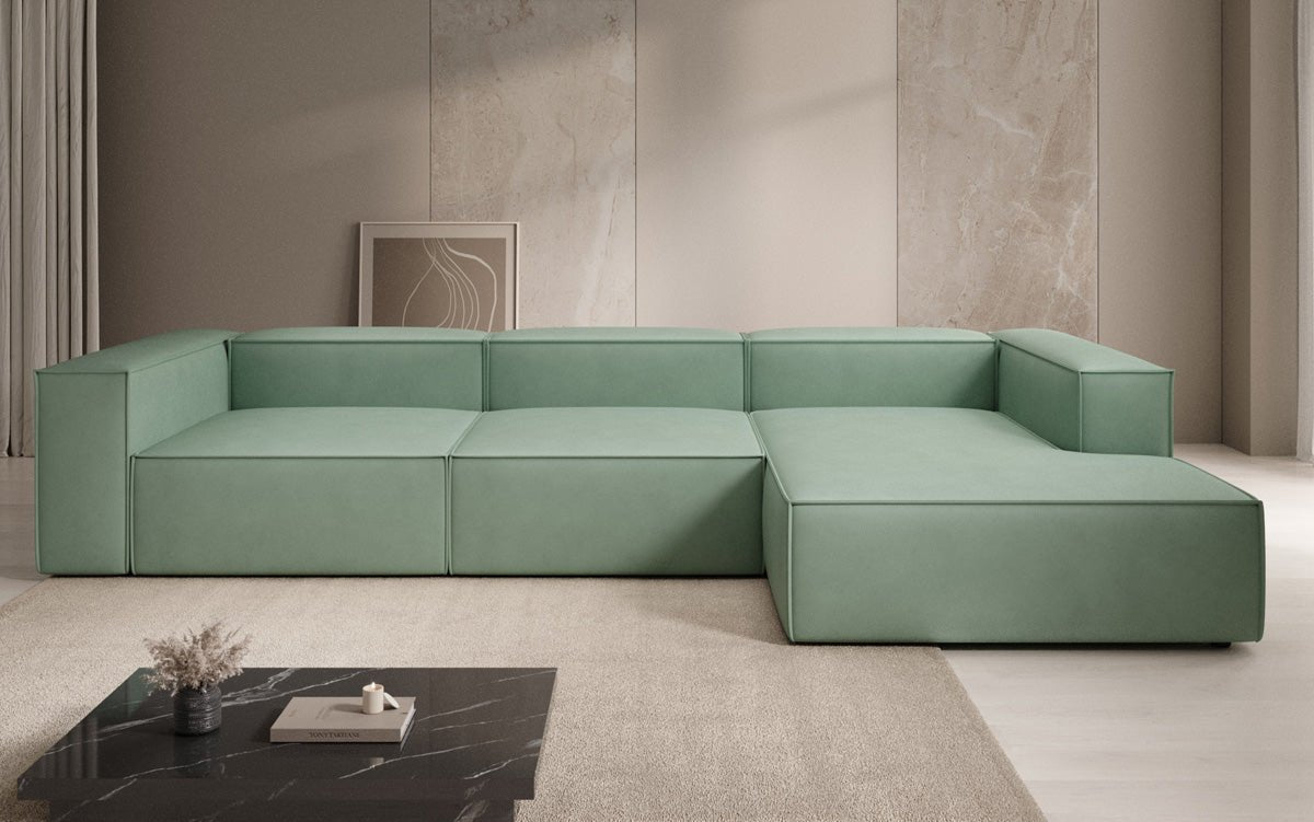 Designer Sofa Lesley L in Genuine Leather