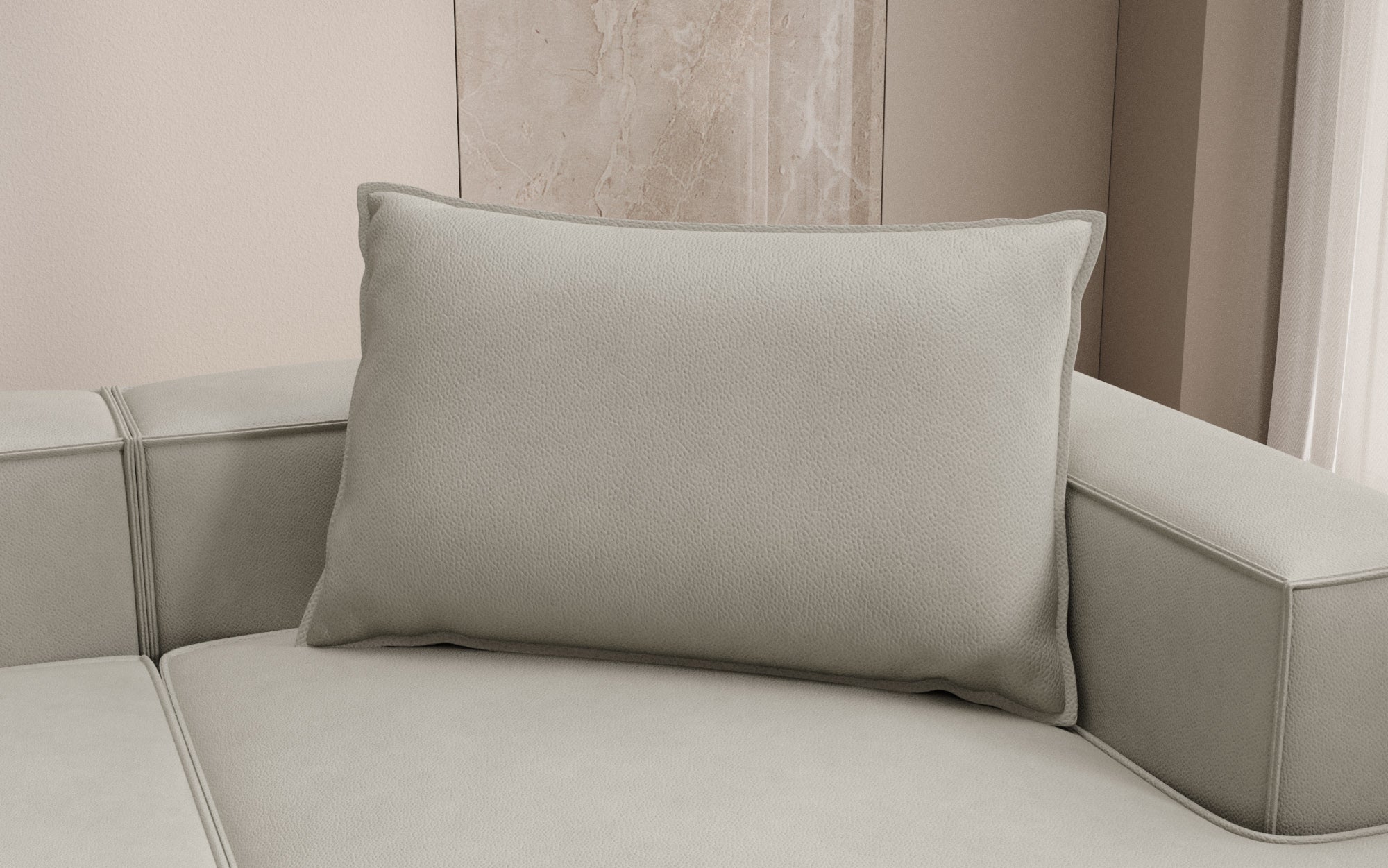 Decorative pillow Lesley 45x80 in genuine leather