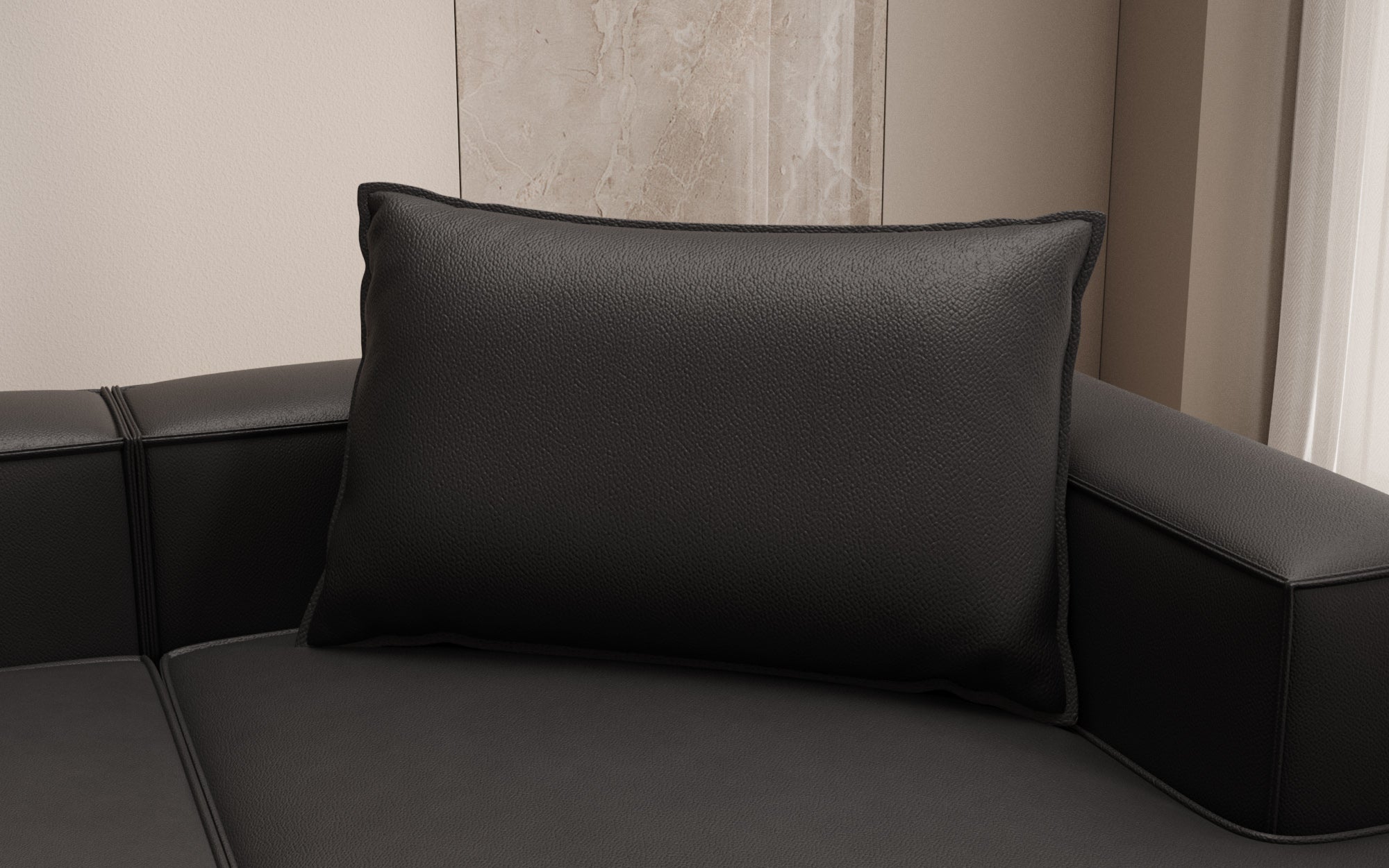 Decorative pillow Lesley 45x80 in genuine leather