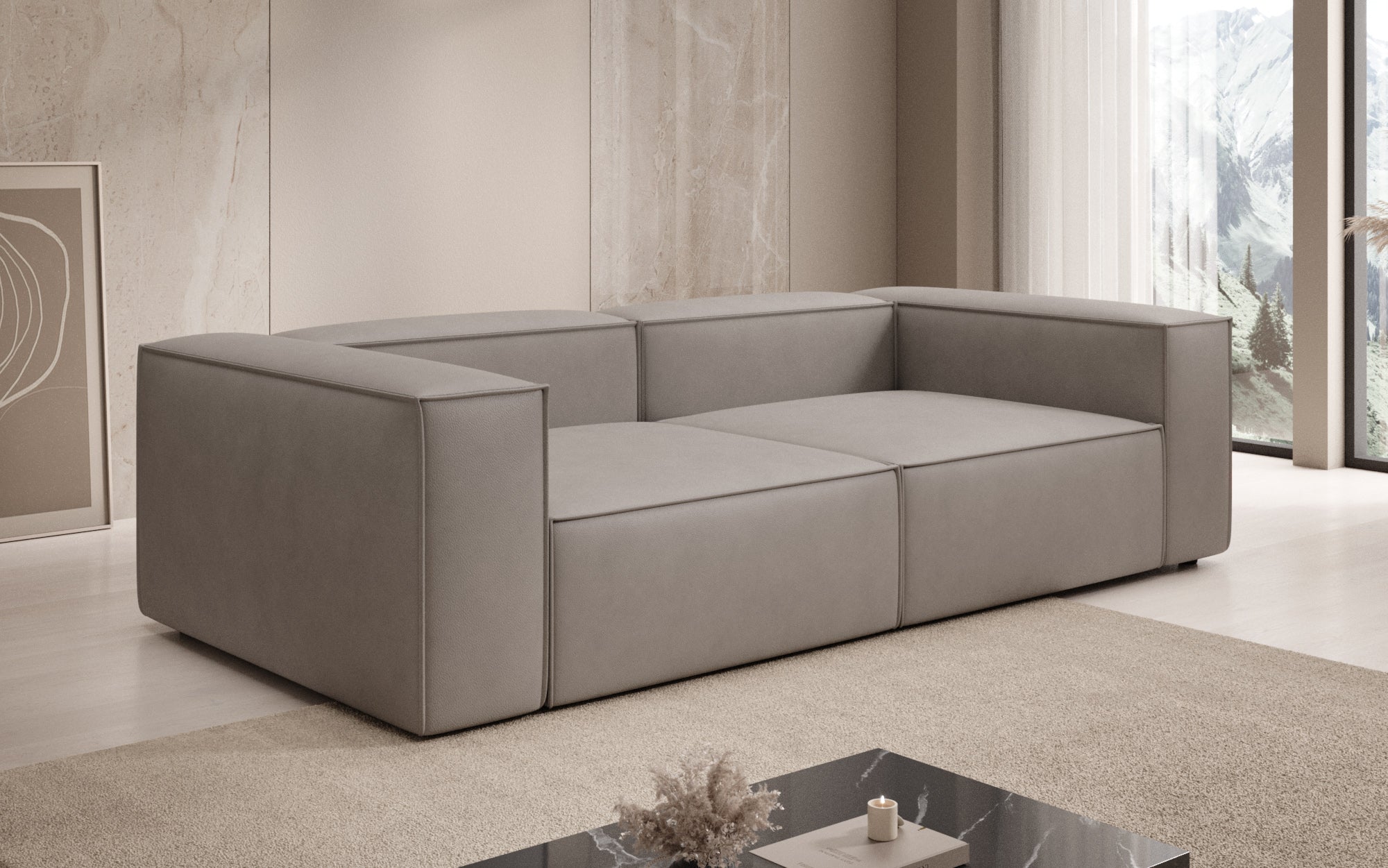 Designer Sofa Lesley 3-Seater in Genuine Leather