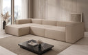 Designer corner sofa Lesley in bouclé