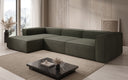 Designer corner sofa Lesley in bouclé
