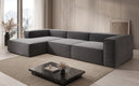 Designer corner sofa Lesley in textured fabric