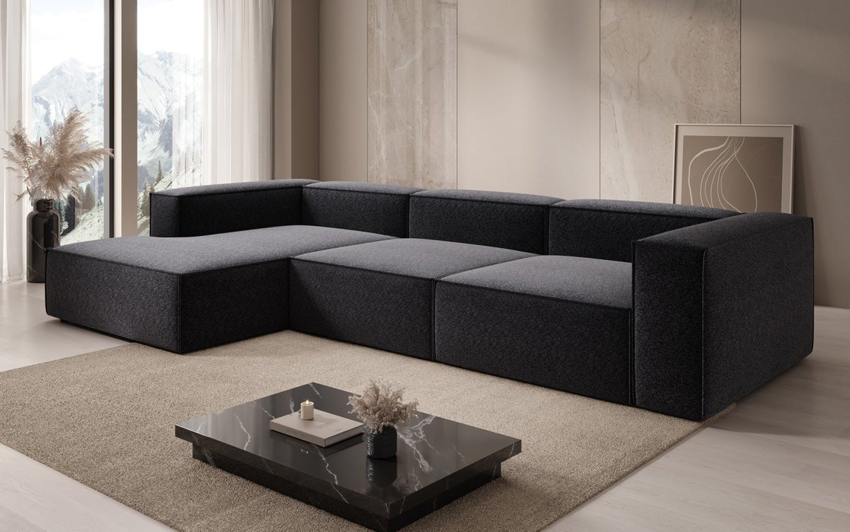 Designer Sofa Lesley L in Strukturstoff