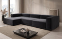 Designer corner sofa Lesley in textured fabric