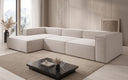 Designer corner sofa Lesley in textured fabric