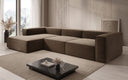 Designer corner sofa Lesley in textured fabric