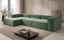 Designer corner sofa Lesley in textured fabric
