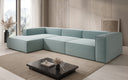 Designer corner sofa Lesley in textured fabric